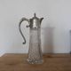 Large antique cut glass and silver-plated jug – English manufacture – 32 cm