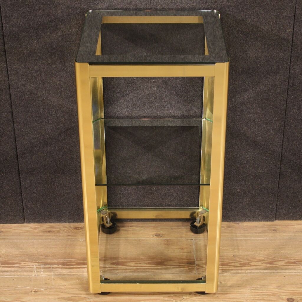 Design coffee table in golden metal from the 80s