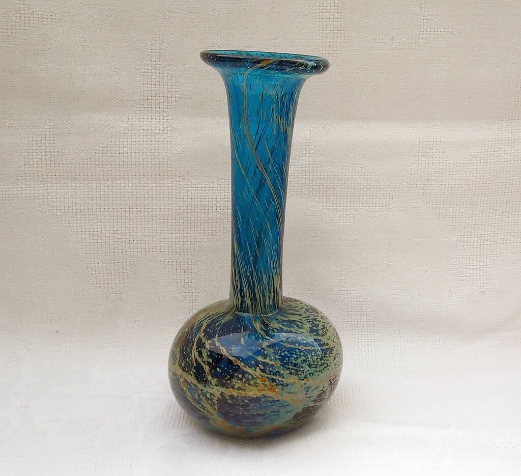 Mdina Glass Bud Vase Malta  by Michael Harris  Hand Blown MCM Signed