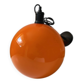 Vintage orange opaline pendant light, 1970s