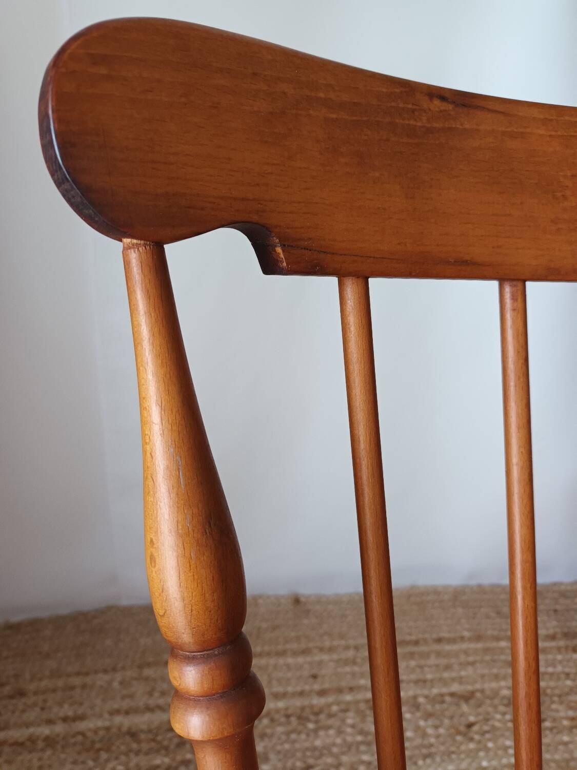 Vintage turned wood rocking chair