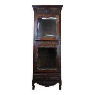 vitrine Louis XV Provençale en chêne vers 1850-1880  façade