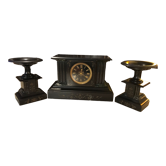 Napoleon III fireplace ornament set black and gold marble