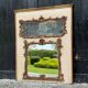 Fireplace Mirror Or Trumeau, Oil On Canvas And Gilded Wood, 18th Century