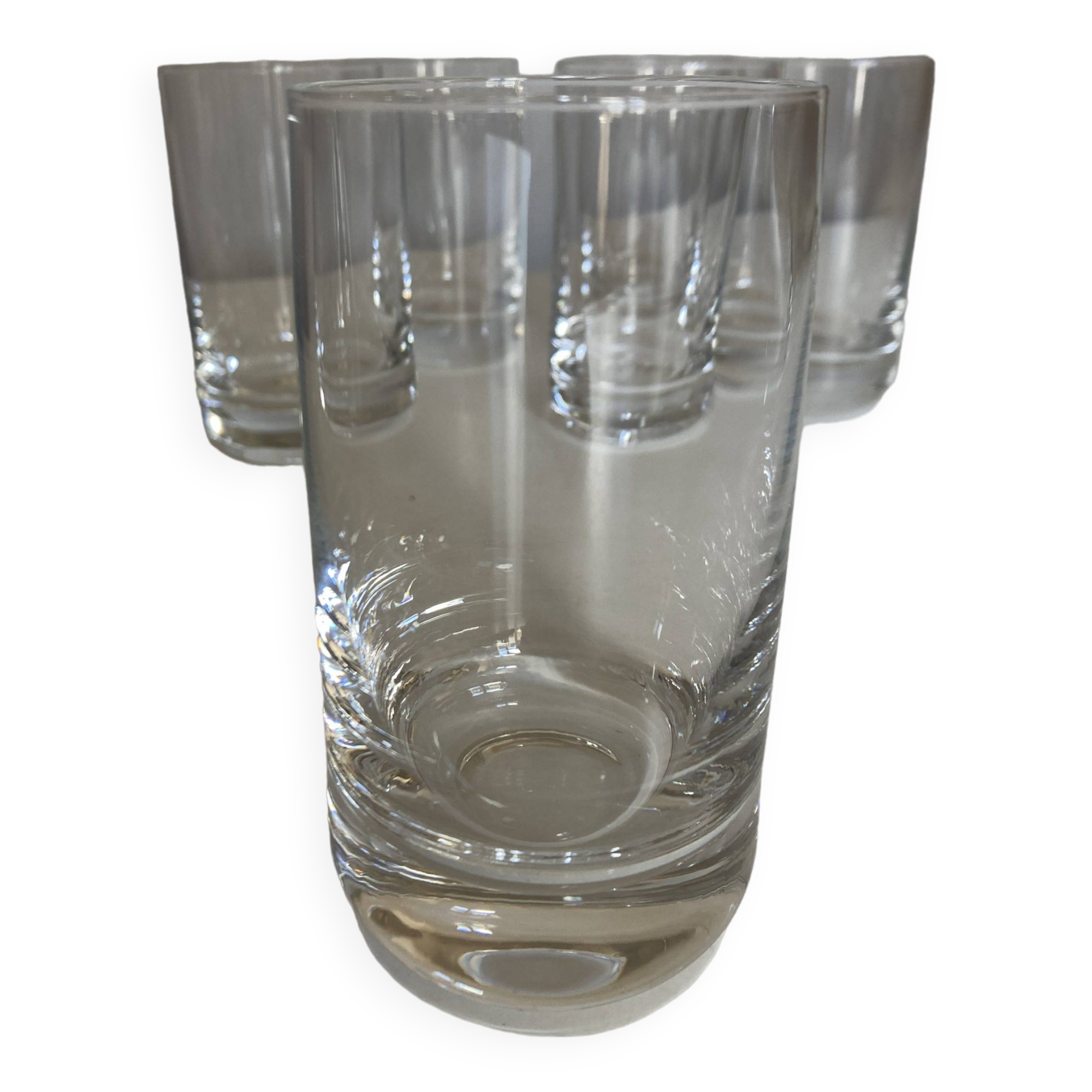 Set of 6 1970 Scandinavian crystal goblet glasses
