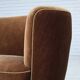1960s, Danish 2-seater curved sofa, brown furniture velour.