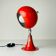 Vintage red metal Eyeball desk lamp, Italy, 1970s