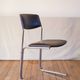Office chair in brown skai and chrome tubular legs design 1970