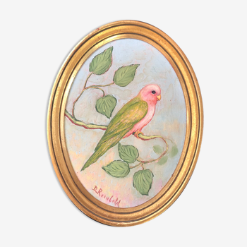 Golden frame and bird painting