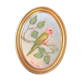 Golden frame and bird painting