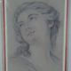 Portrait of a romantic young woman drawing signed circa 1900 47x42 cm SB