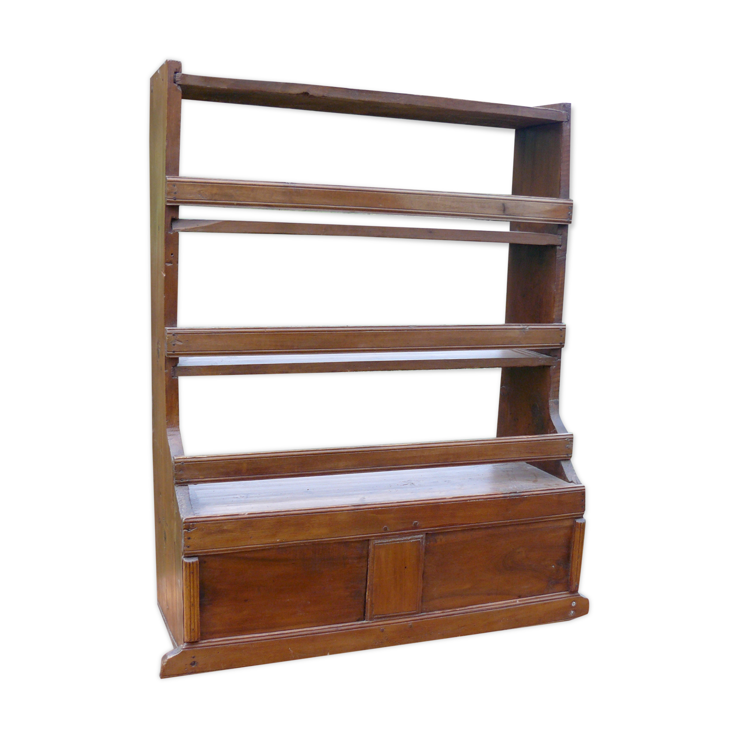 Savoyard folk art sliding door pantry shelf