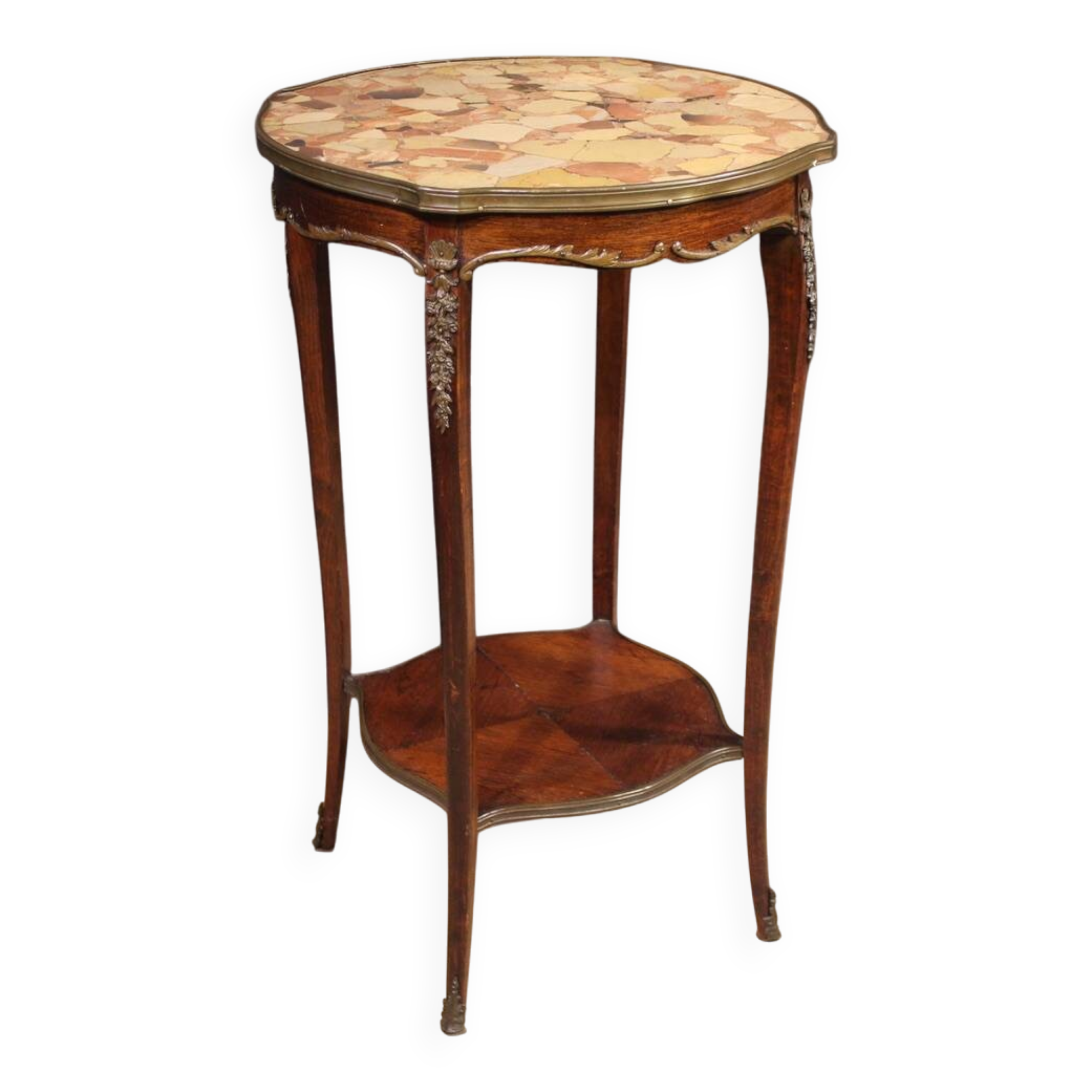 Table d'appoint de style Napoléon III avec plateau en marbre