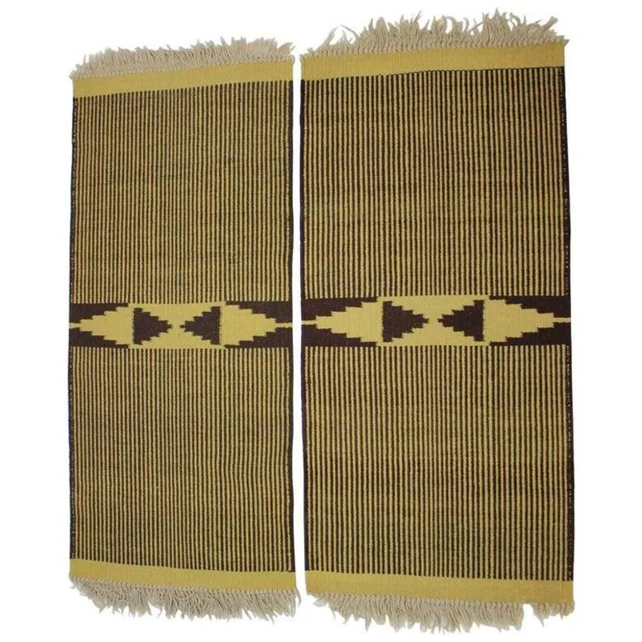 Paire de petits tapis kilim géométriques des années 1960