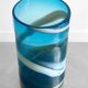 Cylindrical blue blown glass vase
