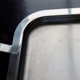 Vintage rectangular tray in shiny silver-plated metal.