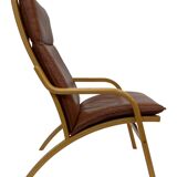 Vintage Danish armchair cognac leather by Stouby