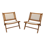 Pair of low wooden chairs