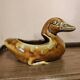 Vintage glazed ceramic duck catchall