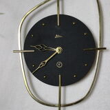 Sputnik clock in vintage brass 50s