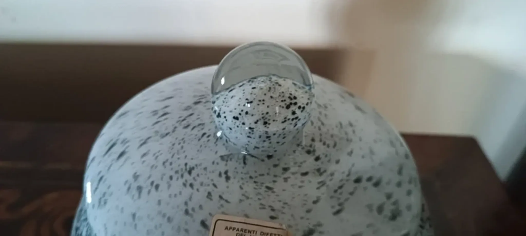 Handmade glass vase from the 1950s, height 27 cm