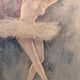 Ballerina painting on wood | Vintage painting | Framed | Art deco