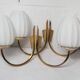 Pair of 1960 opaline and brass wall lights from Italy