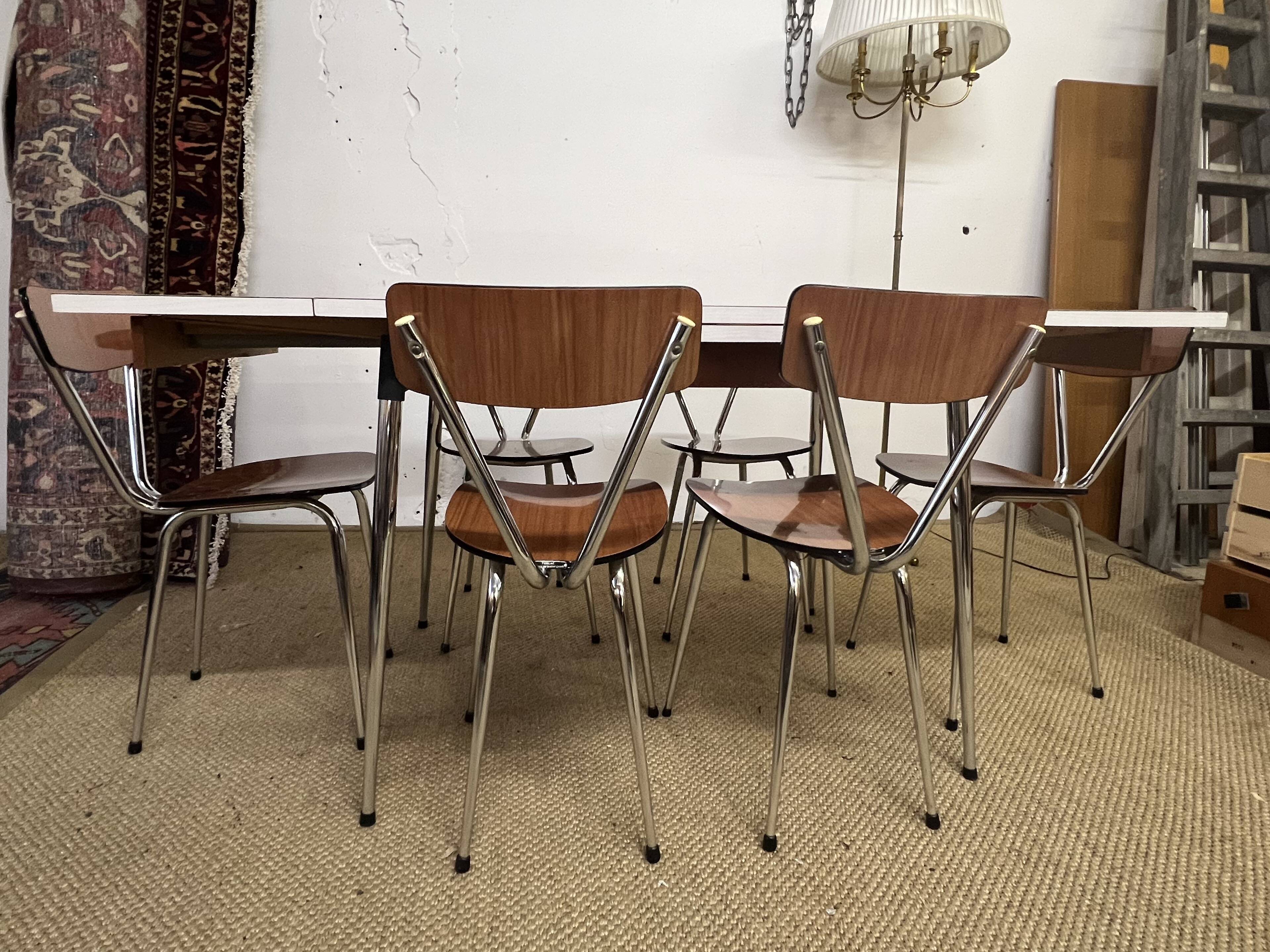Tublac formica table and chairs set 1970
