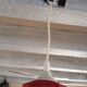 Suspension lamp in red wicker, ø 60 cm