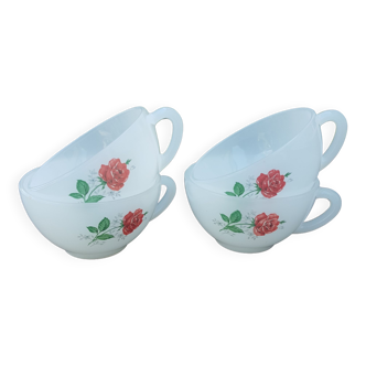 Set of 4 small cups Arcopal Rose de France