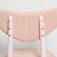 Mid-century heart-shaped chair, light pink chenille fabric, painted pink wood, Europe, 1960s.