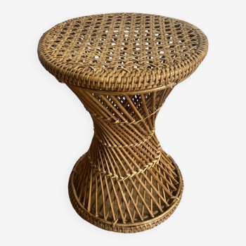 Vintage rattan and cane stool