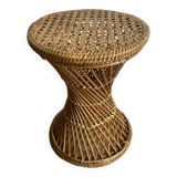 Vintage rattan and cane stool