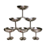 Série de 6 coupelles sur pied en inox