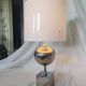 Pied de lampe Philippe Barbier, inox, 1970