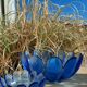 Saladier coupe à fruit verre bleu vintage