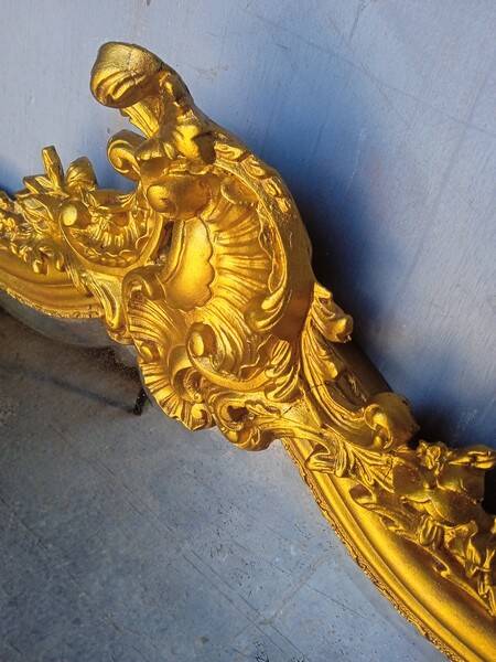 Miroir Louis XV bois doré ep XIX em - 144 cm