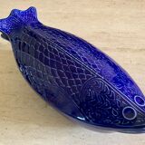 Vintage blue ceramic serving dish by Environmental Ceramics Inc., San Francisco, 1966