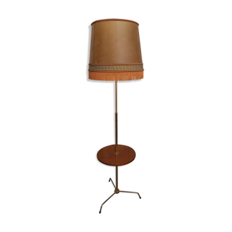 1950s floor lamp in gold chrome formica shelf