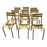 Chaises de bistrot vintage en fer x 9