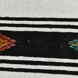 Tapis de chanvre blanc et noir 6x13, 202x404cm