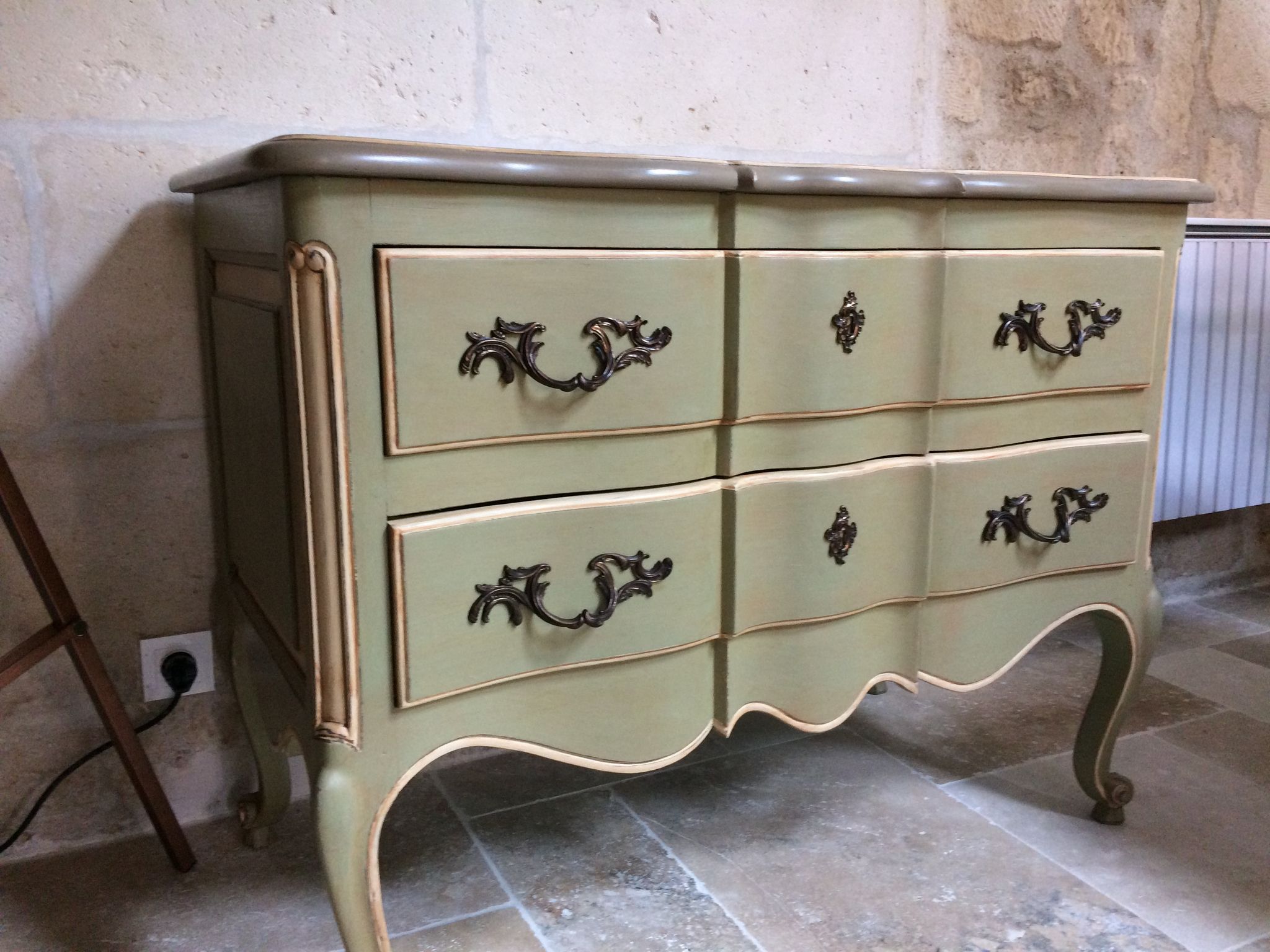 Commode arbalète deux tiroirs