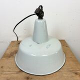 Industrial Grey Enamel Factory Pendant Lamp from Zaos, 1960s