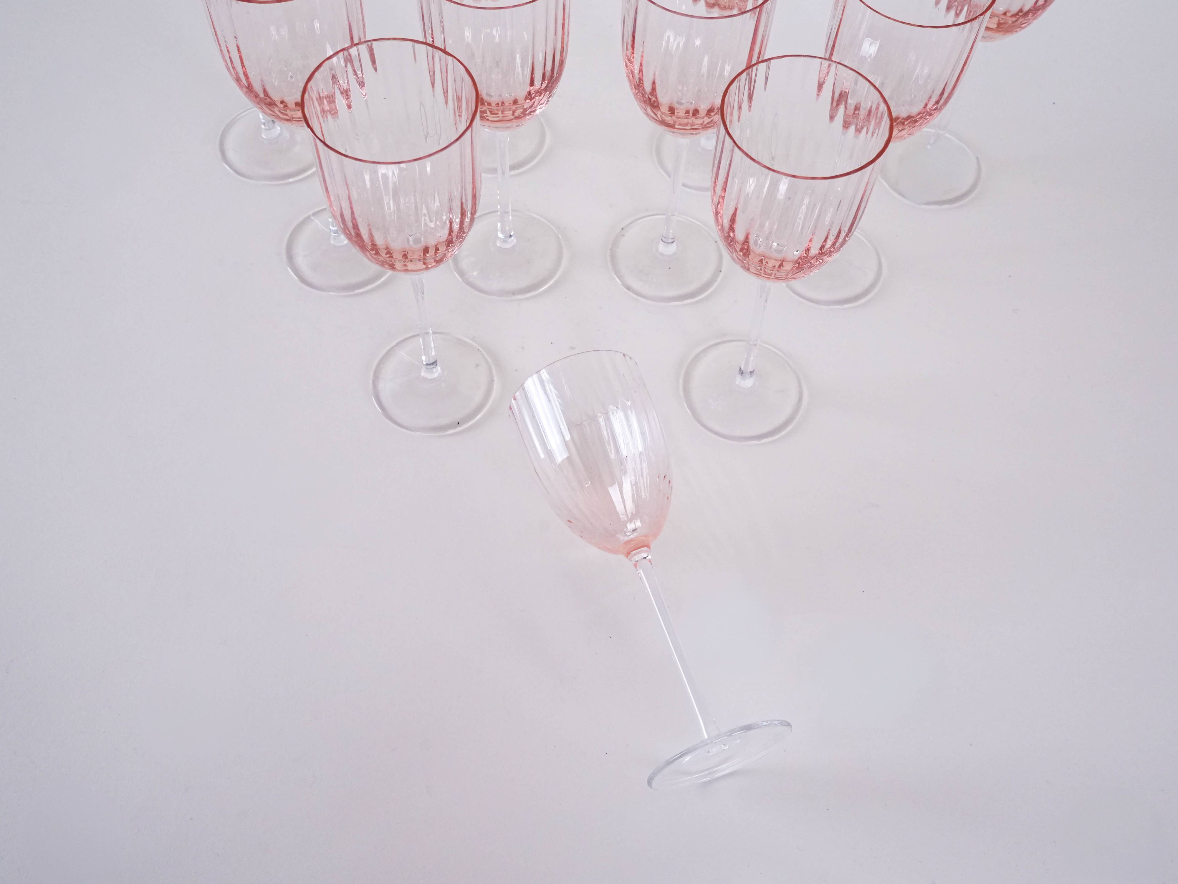 Set of wine glasses, French design, 1970s, made in France