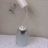 Suspension vintage ' 70s, molded glass globe highlight