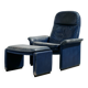 Fauteuil en cuir Ds 50 et ottoman par De Sede, ensemble de 2