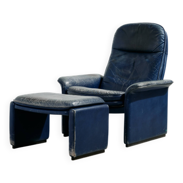Leather armchair DS 50 and ottoman by De Sede, set of 2.