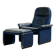 Fauteuil en cuir Ds 50 et ottoman par De Sede, ensemble de 2