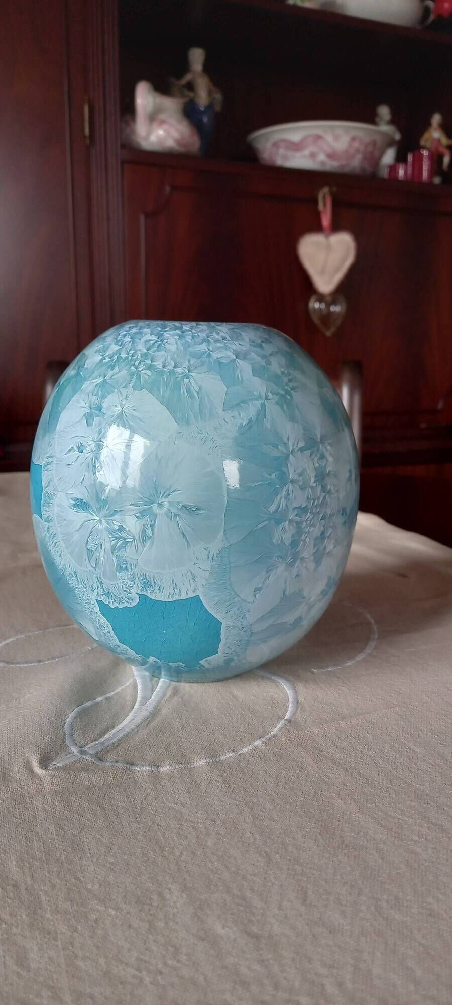 Vase Hélène LAIZÉ Saint-Cyr-Sur-Loire H.L.Z. – Blue crystalline stoneware
