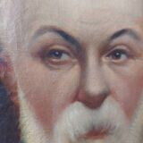 Portrait bearded man XlX the childcare sign